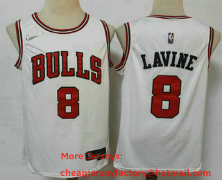 Men's Chicago Bulls #8 Zach LaVine White Nike 75th Anniversary Diamond 2021 Stitched Jersey