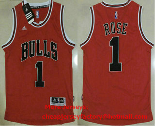 Men's Chicago Bulls 1 Derek Rose Revolution 30 AU Red Jersey