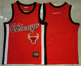 Men's Chicago Bulls All Red NBA Hardwood Classics Soul Swingman Throwback Jersey
