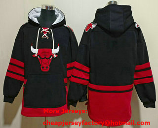 Men's Chicago Bulls Blank NEW Black Pocket Stitched NBA Pullover Hoodie