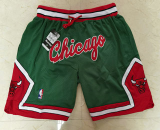 Men's Chicago Bulls Green With Chicago Just Don Swingman Throwback Shorts