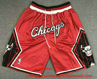 Men's Chicago Bulls Red 2022 City Edition Swingman Stitched Shorts