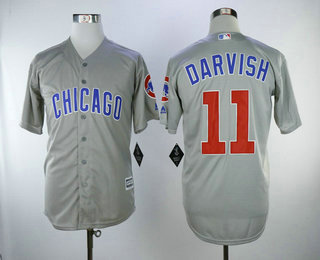 Men's Chicago Cubs #11 Yu Darvish Gray Road Stitched MLB Cool Base Jersey