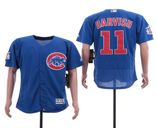 Men's Chicago Cubs #11 Yu Darvish Royal Blue Stitched MLB Flex Base Jersey
