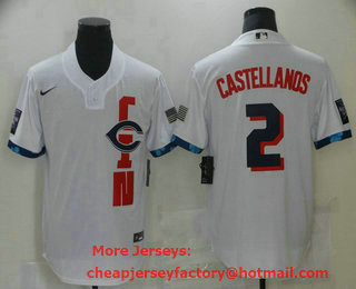 Men's Chicago Cubs #2 Nick Castellanos White 2021 MLB All Star Stitched Cool Base Nike Jersey