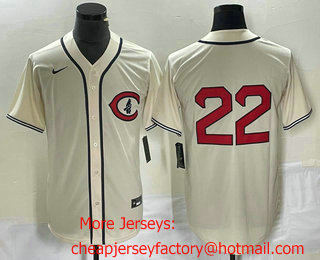 Men's Chicago Cubs #22 Jason Heyward 2022 Cream Field of Dreams Cool Base Stitched Baseball Jersey