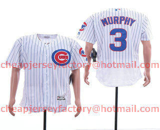 Men's Chicago Cubs #3 Daniel Murphy White Home Stitched MLB Flex Base Jersey