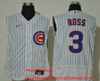 Men's Chicago Cubs #3 David Ross White 2020 Cool and Refreshing Sleeveless Fan Stitched Flex Nike Jersey
