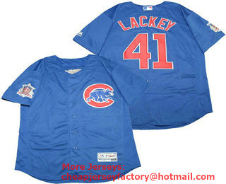Men's Chicago Cubs #41 John Lackey Royal Blue Flex Base Jersey
