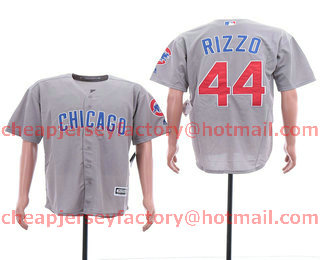 Men's Chicago Cubs #44 Anthony Rizzo Gray Road Stitched MLB Cool Base Jersey