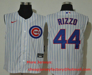 Men's Chicago Cubs #44 Anthony Rizzo White 2020 Cool and Refreshing Sleeveless Fan Stitched MLB Nike Jersey