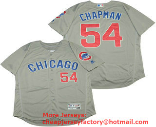 Men's Chicago Cubs #54 Aroldis Chapman Gray Road 2016 Flexbase Baseball Jersey