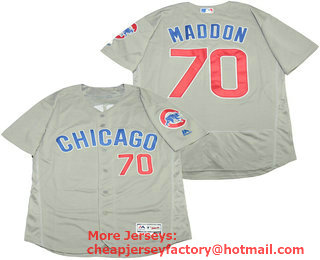 Men's Chicago Cubs #70 Joe Maddon Gray Road 2016 Flexbase Baseball Jersey