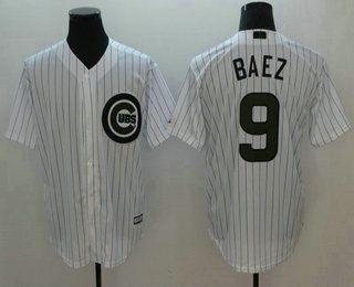 Men's Chicago Cubs #9 Javier Baez White 2018 Memorial Day Stitched MLB Cool Base Jersey