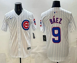 Men's Chicago Cubs #9 Javier Baez White Limited Stitched Jersey