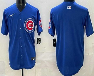 Men's Chicago Cubs Blank Blue Limited Jersey