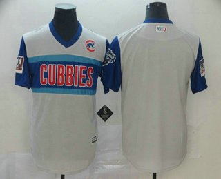 Men's Chicago Cubs Blank Gray 2019 MLB Little League Classic Players' Weekend Stitched Nickname Team Jersey