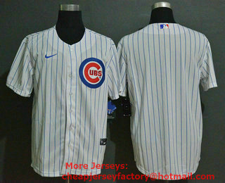 Men's Chicago Cubs Blank White Stitched MLB Cool Base Nike Jersey