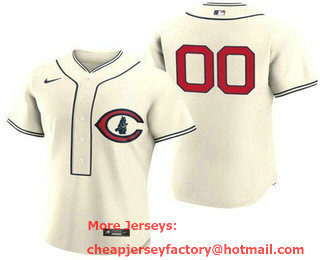 Men's Chicago Cubs Customized Cream 2022 Field of Dreams Authentic Jersey