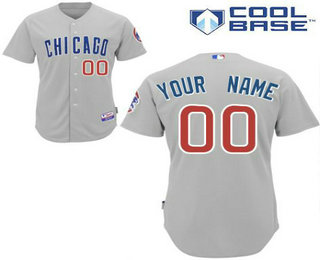 Men's Chicago Cubs Gray Customized Jersey