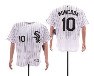 Men's Chicago White Sox #10 Yoan Moncada White Home Stitched MLB Flex Base Jersey
