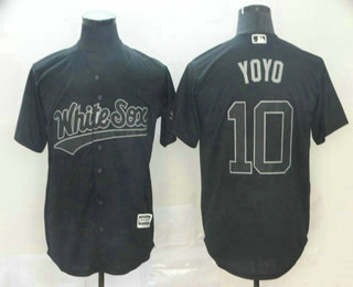 Men's Chicago White Sox #10 Yoan Moncada Yoyo Black 2019 Players' Weekend Stitched Nickname Jersey