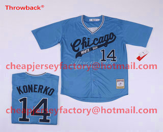 Men's Chicago White Sox #14 Paul Konerko Blue Mitchell & Ness Throwback Jersey