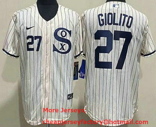 Men's Chicago White Sox #27 Lucas Giolito Cream Player Name 2021 Field of Dreams Authentic Jersey