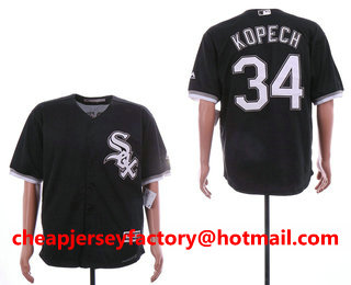 Men's Chicago White Sox #34 Michael Kopech Black Stitched MLB Cool Base Jersey