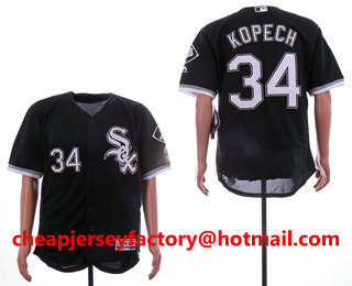 Men's Chicago White Sox #34 Michael Kopech Black Stitched MLB Flex Base Jersey