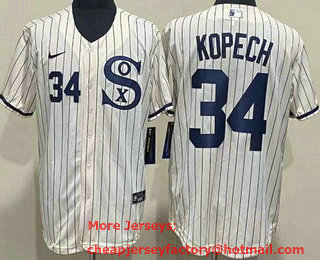 Men's Chicago White Sox #34 Michael Kopech Cream Player Name 2021 Field of Dreams Authentic Jersey