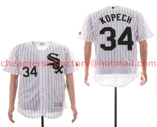 Men's Chicago White Sox #34 Michael Kopech White Home Stitched MLB Flex Base Jersey