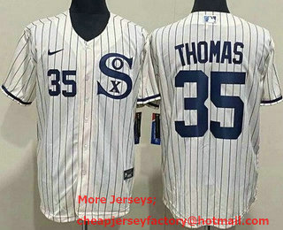 Men's Chicago White Sox #35 Frank Thomas Cream Player Name 2021 Field of Dreams Authentic Jersey