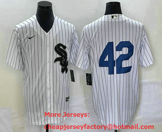 Men's Chicago White Sox #42 Jackie Robinson Black Cool Base Stitched Jersey