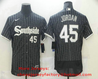Men's Chicago White Sox #45 Michael Jordan Black 2021 City Connect Stitched MLB Flex Base Nike Jersey