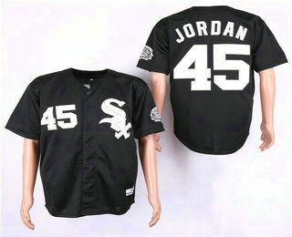 Men's Chicago White Sox #45 Michael Jordan Black Throwback Jersey By Mitchell & Ness