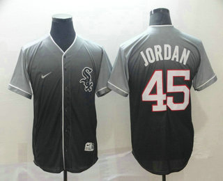 Men's Chicago White Sox #45 Michael Jordan Nike Black Fade Stitched Jersey