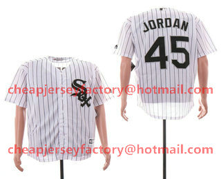 Men's Chicago White Sox #45 Michael Jordan White Home Stitched MLB Cool Base Jersey