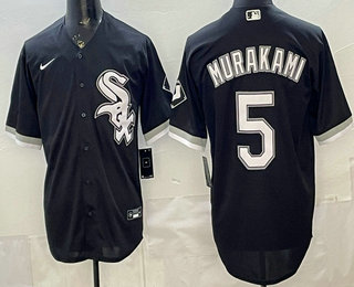 Men's Chicago White Sox #5 Munetaka Murakami Black Cool Base Jersey