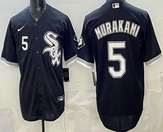 Men's Chicago White Sox #5 Munetaka Murakami Black Stadium Jersey