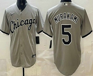 Men's Chicago White Sox #5 Munetaka Murakami Gray Cool Base Jersey