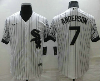 Men's Chicago White Sox #7 Tim Anderson White 2021 City Connect Stitched Cool Base Nike Jersey