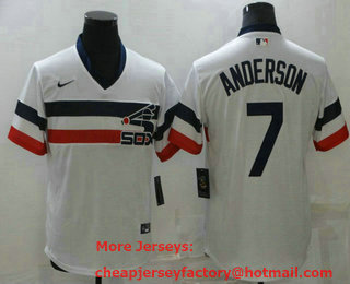 Men's Chicago White Sox #7 Tim Anderson White 2021 Throwback Cool Base Nike Jersey