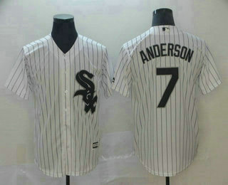 Men's Chicago White Sox #7 Tim Anderson White Stitched MLB Cool Base Jersey