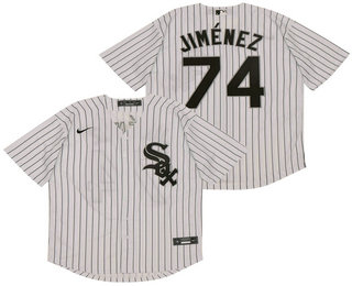 Men's Chicago White Sox #74 Eloy Jimenez White Pinstripe Stitched MLB Cool Base Nike Jersey