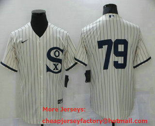 Men's Chicago White Sox #79 Jose Abreu 2021 Cream Field of Dreams Cool Base Stitched Nike Jersey
