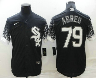 Men's Chicago White Sox #79 Jose Abreu Black 2021 City Connect Stitched Cool Base Nike Jersey