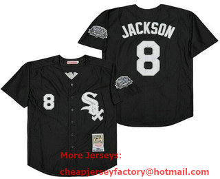 Men's Chicago White Sox #8 Bo Jackson 1991 Black Throwback Jersey