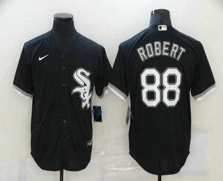 Men's Chicago White Sox #88 Luis Robert Black Stitched MLB Cool Base Nike Jersey