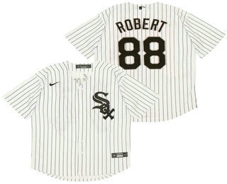 Men's Chicago White Sox #88 Luis Robert White Pinstripe Stitched MLB Cool Base Nike Jersey